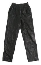 Wilsons Women's Size 8 Genuine Leather Pants Black Lined Vintage Biker Moto