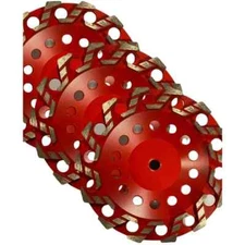 7" Aggressive Diamond Grinding Concrete Cup Wheels Threaded 20/25 Grit