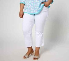 Belle by Kim Gravel TripleLuxe Twill Got it Braid Crop Jean-White-Reg 8-A639677