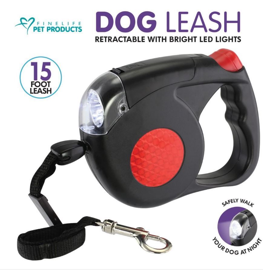 NEW FineLife Products NV05632 Retractable Dog Leash With Light eBay