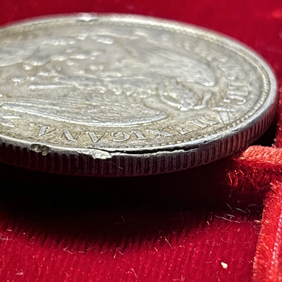 1901 Mo AM Mexico - Silver Peso Cap & Rays  Error Planchette Lamination - Image 3 of 4