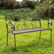Forest Steel Garden Bench Garden Furniture Steel Patio Bench Shabby Chic Bench