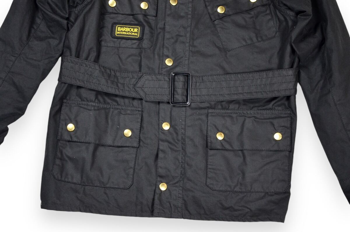 Kid's Barbour Union Jack International Jacket Wax Black Kid's Barbour Union Jack International Jacket Wax Black