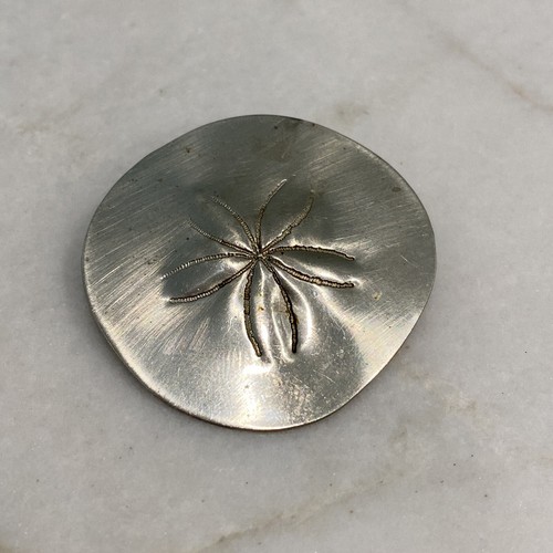 1.5" Vintage  Large Sterling Silver Sand Dollar Pendant & Pin Multifunctional - Picture 2 of 5