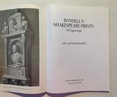 希少資料　シェイクスピア　版画集 Shakespeare engravings Boydell's Shakespeare Prints : 90 Engravings by Josiah Boydell and