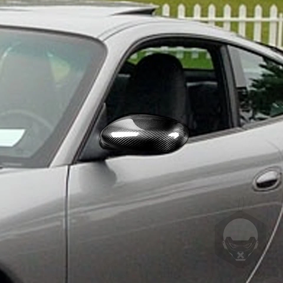 Cubierta de espejo retrovisor lateral de fibra de carbono seca real para Porsche 911 996 97-05 Foto 2 de 4