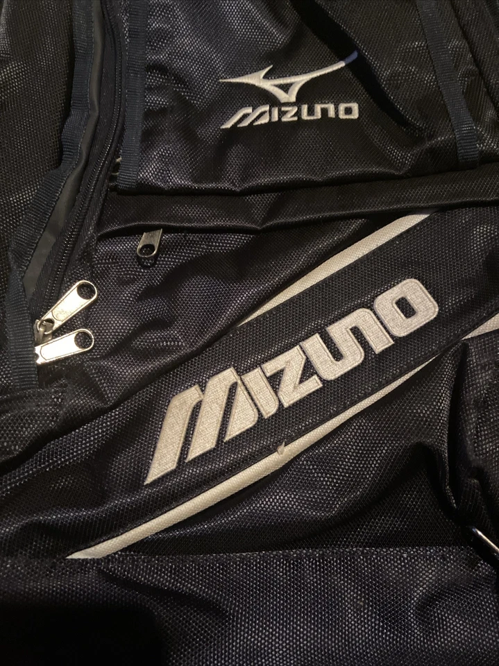 Mochila Mizuno organizadora grande pacote de taco série equipamento bolsa luva aderência azul/bk - Imagem 2 de 4