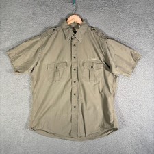 L.L. Bean Men's Shirt Sz 16-16.5 Gray Short Sleeve Button-Up Safari USA Made L