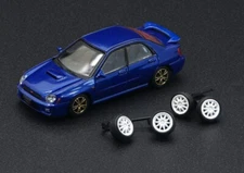 BM Creations 2001 Subaru Impreza WRX - Blue - LHD 1:64 Scale Diecast Car 64B0079