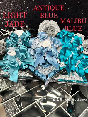 Handgefertigte blaue Rüschen Tutu Rüschen Knöchel Baby Mädchen Diamant Stapel Schleife Socken  