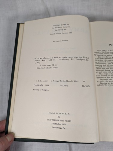 1959 HB The Army Almanac Handbook Military Life VTG History - Picture 7 of 7