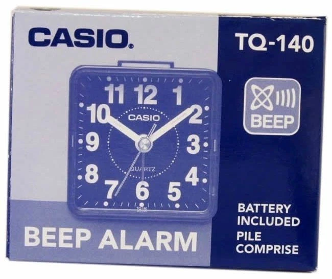 Casio TQ140-1D Reloj de Viaje Cuarzo Despertador Neobrite Negro con Batería Nuevo Foto 2 de 2