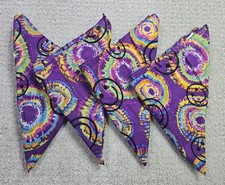 Lot 4 Smiley Face Tie Dye Retro Bandanna 100 Cotton USA Made Crafts Happy Smile