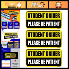 Student Driver Car Magnet Set - Rectangular Safety Signs, 3 Pack Yellow/Black