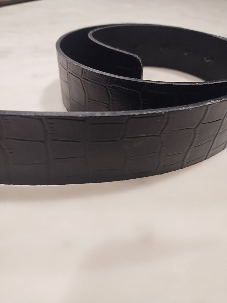 Just Cavalli Black Croc Embossed Belt | eBay display picture 1