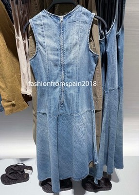 ZARA NEW WOMAN MIDI ASYMMETRIC TRF DENIM DRESS BLUE XS-XXL 2569