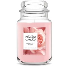 ☆☆FRESH CUT ROSES☆☆LARGE YANKEE CANDLE JAR 22OZ☆☆FLORAL SCENTED CANDLE
