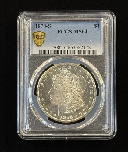 1878-S $1 Morgan Silver Dollar MS64 Gold Shield Item #494