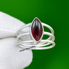 Garnet Gemstone 925 sterling silver handmade Gift Ring US size 5 to 13