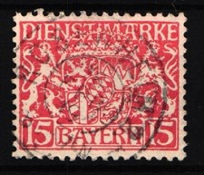 Bayern Dienstmarken D 27 w gestempelt gepr&uuml;ft Helbig BPP #IR895