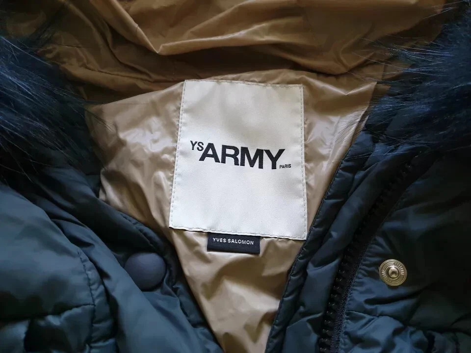 NEW RRP £1500 women army Yves Salomon Down Jacket size 40 uk 12-14 us 8/10 image 6