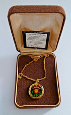 Vintage 1980’s Coin Pendant Necklace. Beautiful Hand Enamelled - 1982 20p coin.