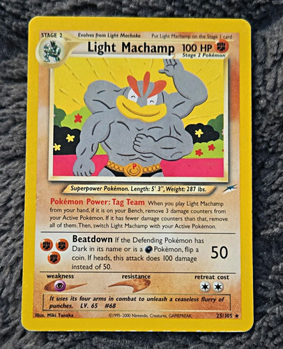 Pokémon TCG Light Machamp Neo Destiny 25/105 Regular Rare English 2000 100 HP