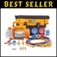 HVAC Vacuum Pump & Manifold Gauge Set for R134a R12 R410a