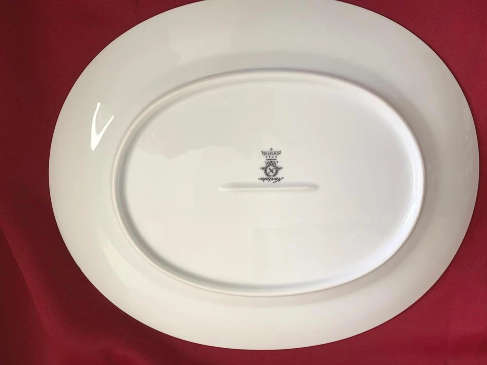 "Plato para servir ovalado Noritake Ontario 13,75"" vintage floral adorno dorado China" Foto 3 de 4