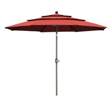 10 Ft 3-Layer Patio Umbrella, 3-Tier Outdoor Market Umbrella with Tilt Button