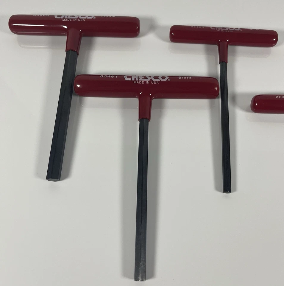Chesco Tools 81437 T handle Hex Allen Key 8 Piece Set Red Metric - Image 3 of 4