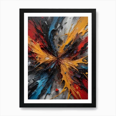Abstraktes Gemälde ~ Fluchtklausel ~ gerahmtes Wandbild Poster Leinwanddruck Bild