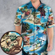 Disney Star Wars Summer Vibes Surfing Beach Pattern Summer Aloha Hawaiian Shirt