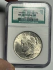 1922-P NGC MS65 Peace Silver Dollar ‘BINION - PRESTIGE SET’ $1 U.S. Bright White