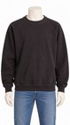 Black crewneck sweatshirt XL with long raglan sleeves, made in USA, worn over a white mannequin in blue jeans.