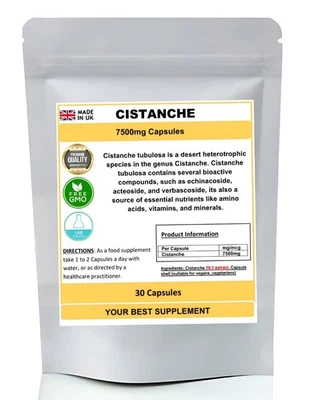 YOUR BEST SUPPLEMENT Cistanche Extract Capsules 750mg 10:1 Equivalent to 7500mg (High Strength)