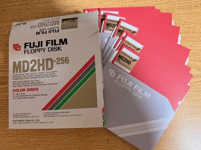 Fuji Film MD2HD-256 5,25  Disketten 8er Pack   Color Disks Vintage