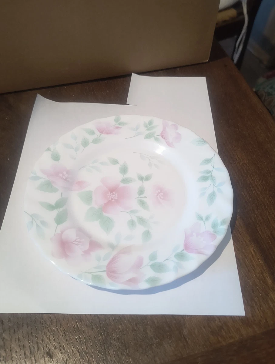 Lot De 12 Assiettes à Dessert Arcopal – Décor Fleurs – Verre – Très Bon état