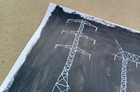 Original 14 by 17-inch Abstract Mixed Media Painting High Tension Power Lines — photo 4