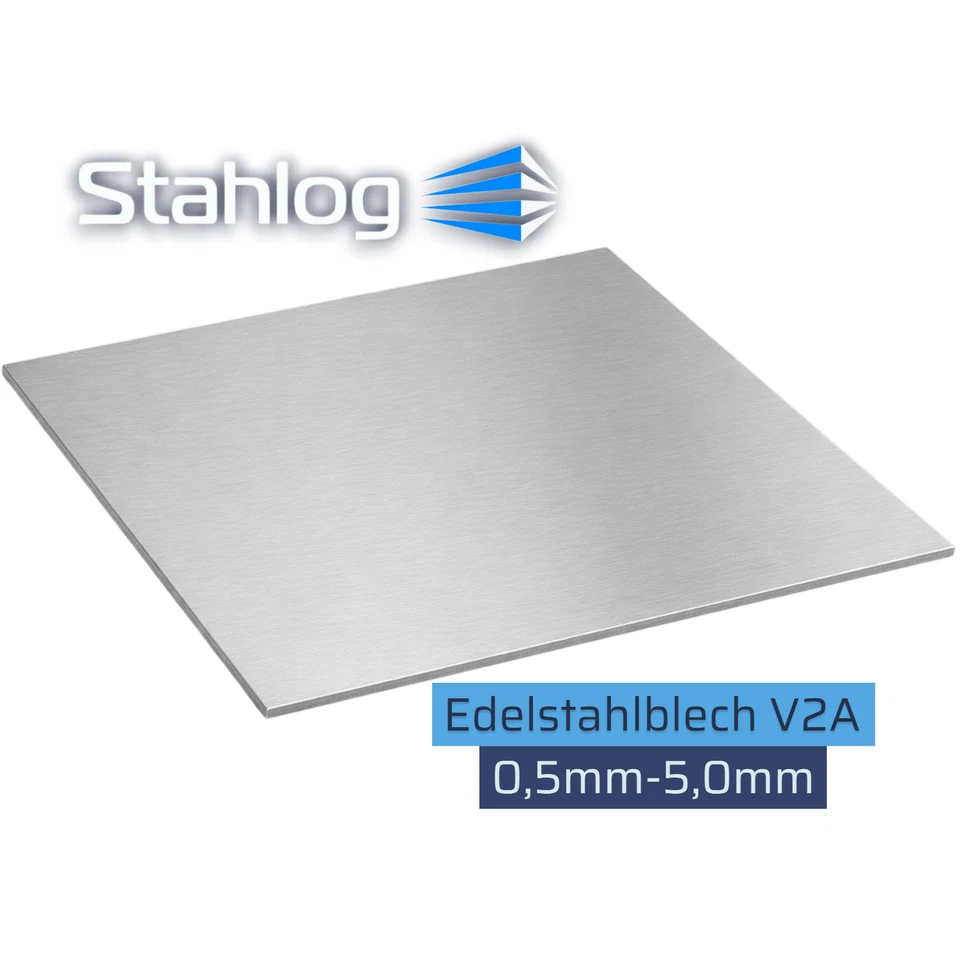 Edelstahlblech 0,5 - 3mm 1.4301 V2A Blank Platten Streifen Zuschnitt nach Wahl - Bild 1 von 2