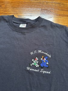 Vintage US Marshals Warrant Squad Embroidered shirt Mens XL RARE Law Enforcement