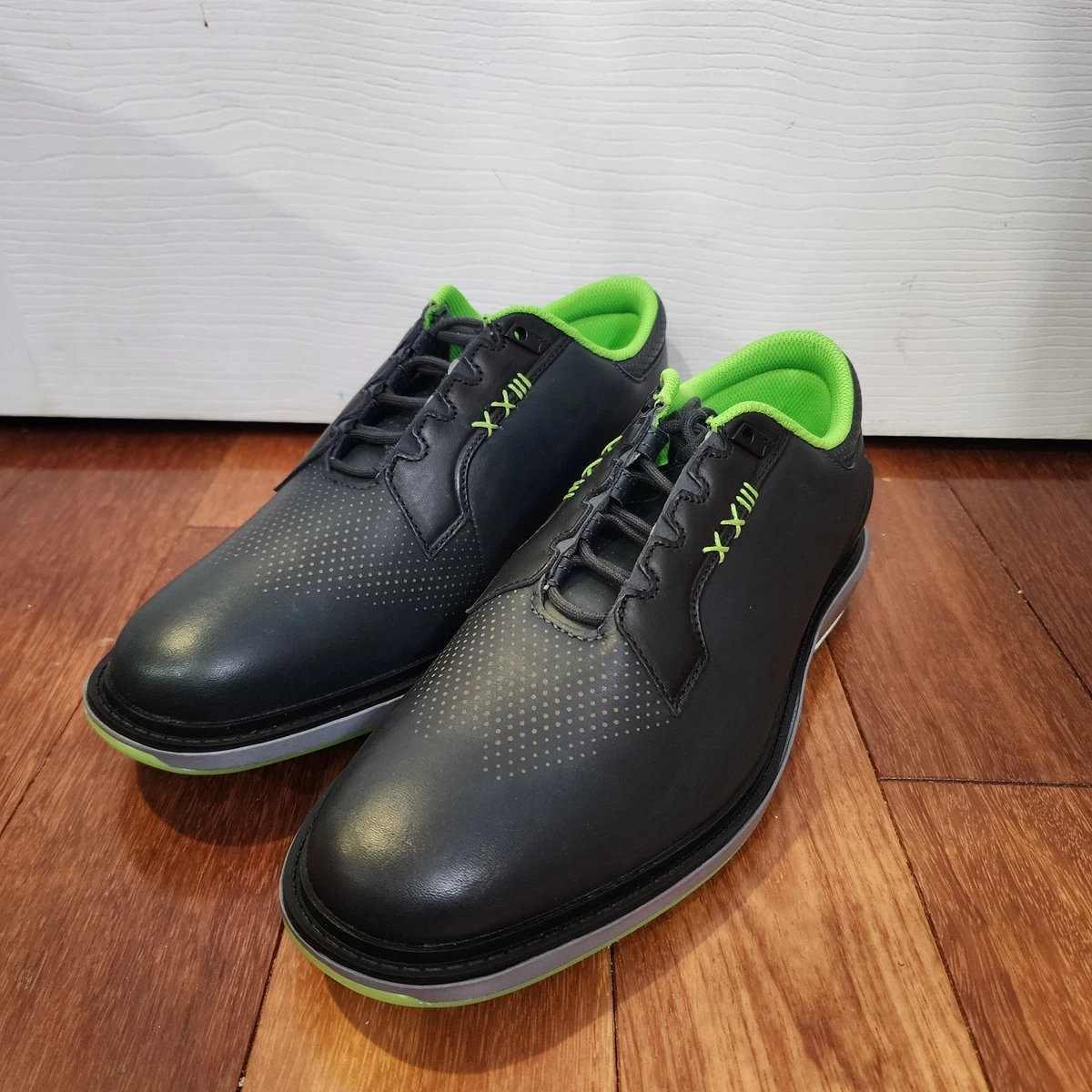 Jordan ADG 5 Mens Leather Spikeless Golf Shoes Size 8.5 WIDE Black Green Gray Jordan Adg Golf Shoes In Grey - 25% Off | Editorialist main image 3