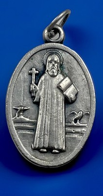 Catholic St Benedict  Silver Tone Religious Medal