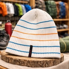 Bula Ivory Striped Knit Beanie Outdoors Camping Hiking Skiing Cabincore