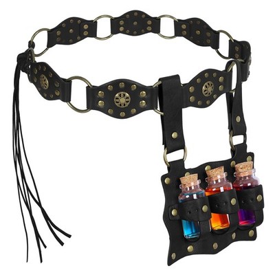 Renaissance Belt for Women-2Psc Medieval Costume Belt Set with Potion Bottle,...