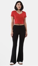 NO BOUNDARIES Womens Flare Stretch Pants Black Size Small 4-6 New