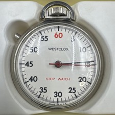 Westclox Vintage Manual Windup Stopwatch Made in the USA. Winds Runs  Functions