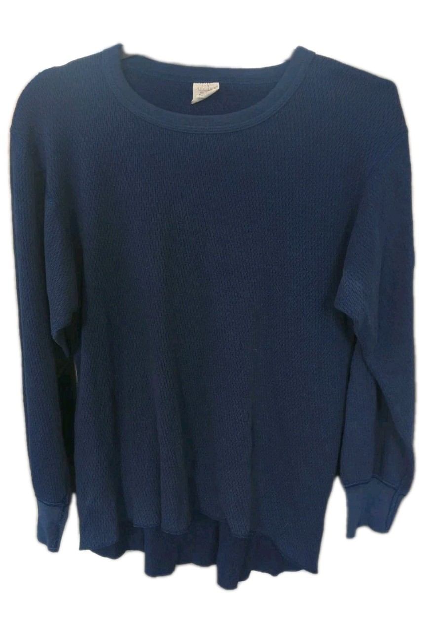 J.E. Morgan Arctex Mens XL Shirt Navy Blue Thermal Long Johns USA Waffle Knit