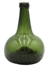 EARLY ANTIQUE OPEN PONTIL FREE BLOWN DUTCH HORSE HOOF ONION BOTTLE