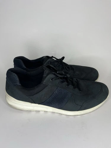 Scarpe ECCO uomo taglia 46 US 12 5 casual stringate Oxford sneakers nere pelle